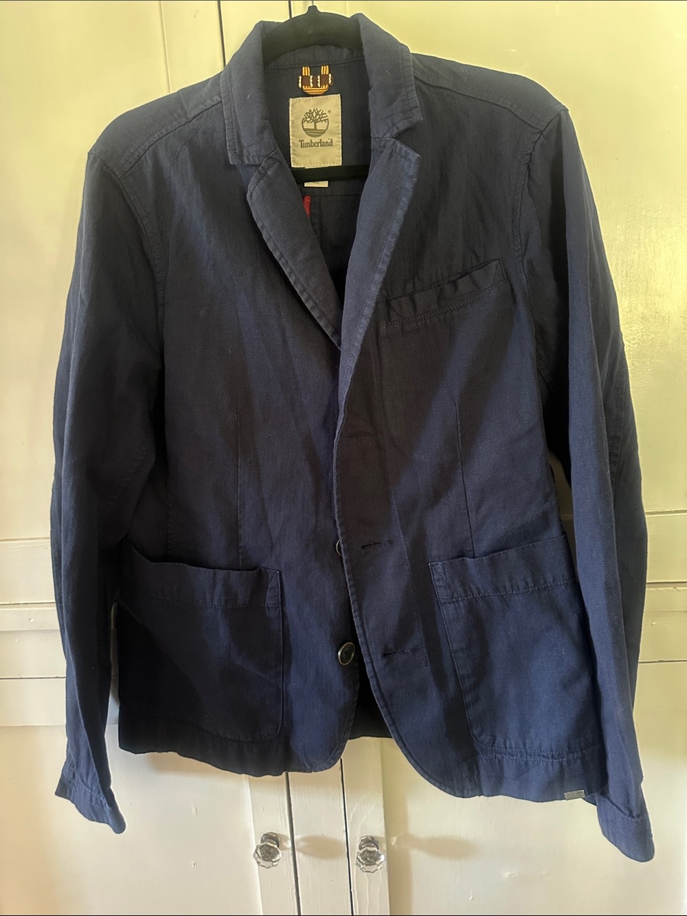 Timberland Navy Lightweight Linen Blend Casual Blazer Jacket